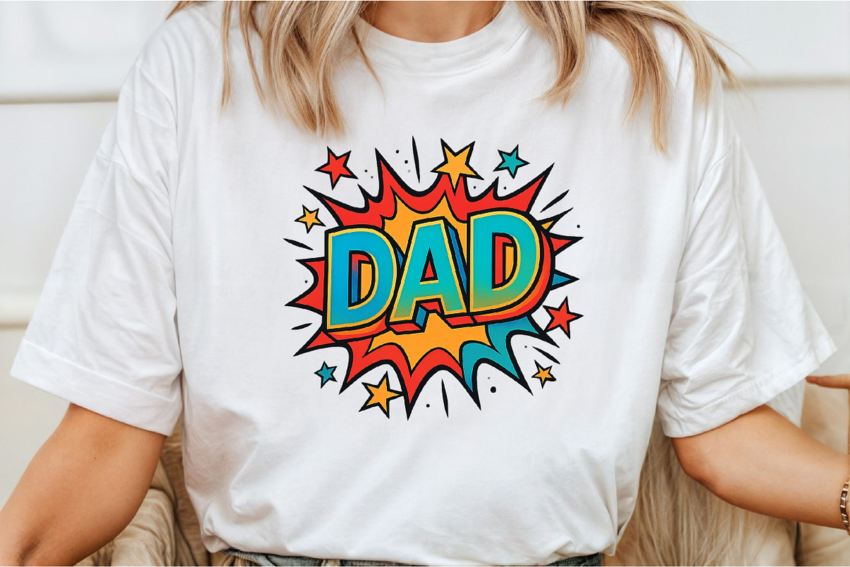 DAD Comic Style Sublimation PNG, an Illustration by DreamCafeArt (Photo 2 of 7)