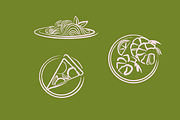 ITALIAN FOOD SET (16 ELEMENTS), a Food Illustration by Bonfloret Studio (Thumbnail 2 of 6)