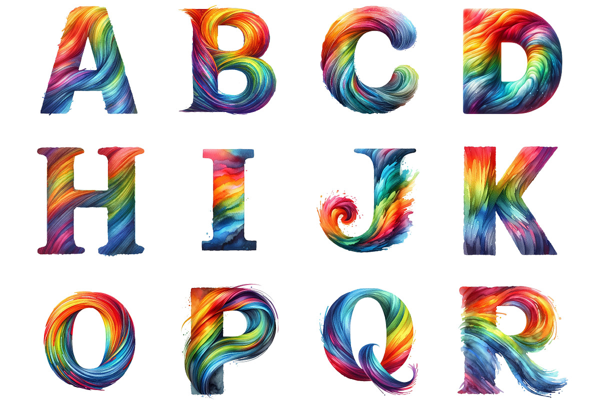 Paint Brush Letters Alphabet PNG, an Illustration by DreamArtGraphic (Photo 4 of 4)