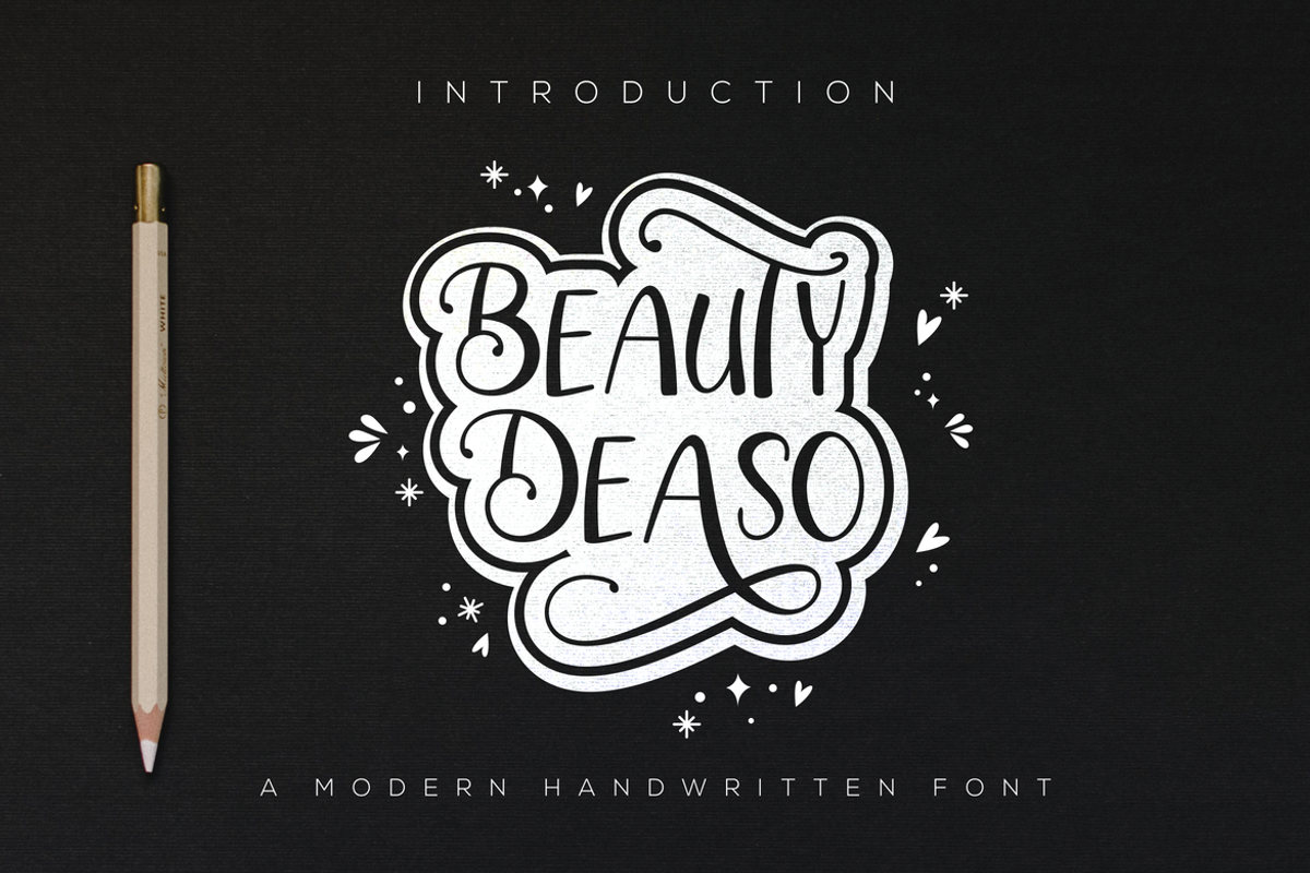 Beauty Deaso, a Handwritten Font by albert_kalingga (Photo 1 of 3)