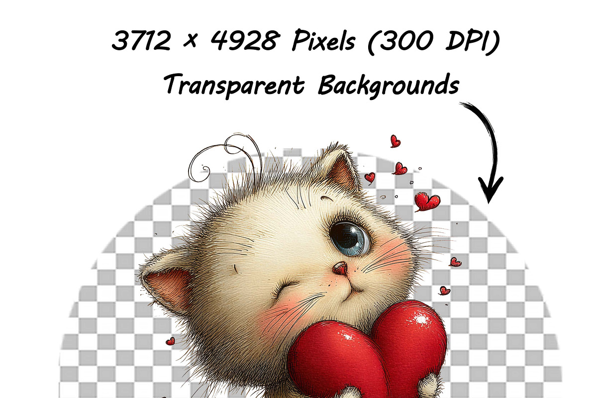Whimsical Valentine Day Girl Clipart, an Illustration by one-touch (Photo 9 of 16)
