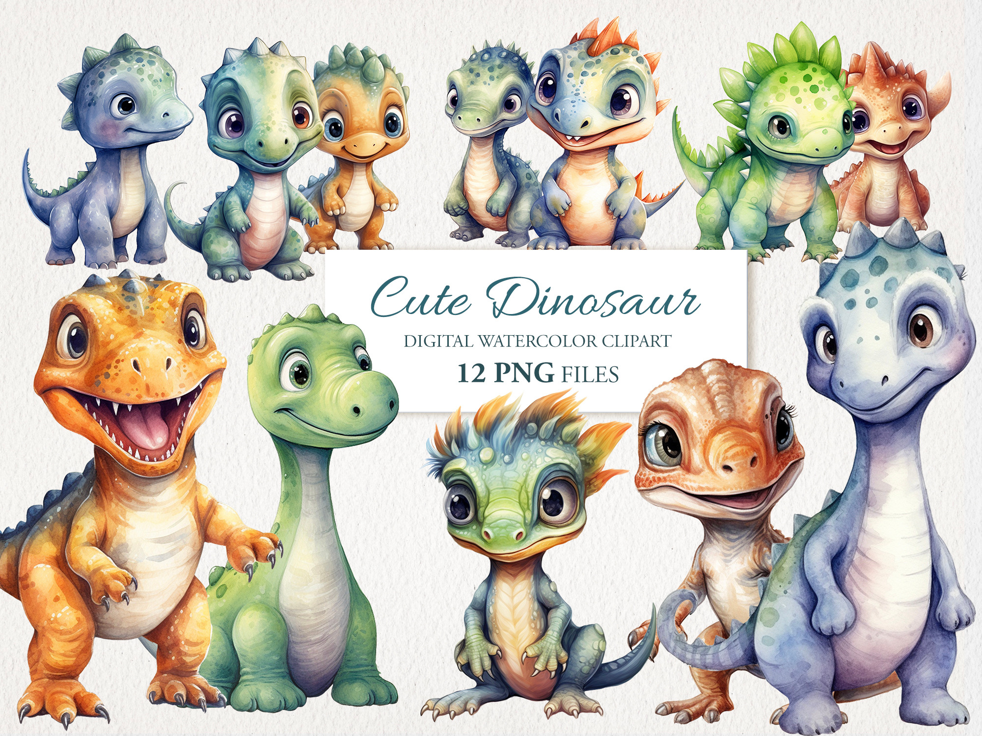 Cute Baby Dinosaur Dino Clipart PNG, an Object Illustration by ...
