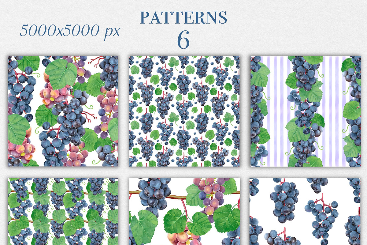 Watercolor Grapes Clipart, a Food Illustration by DiashaArt (Photo 6 of 8)