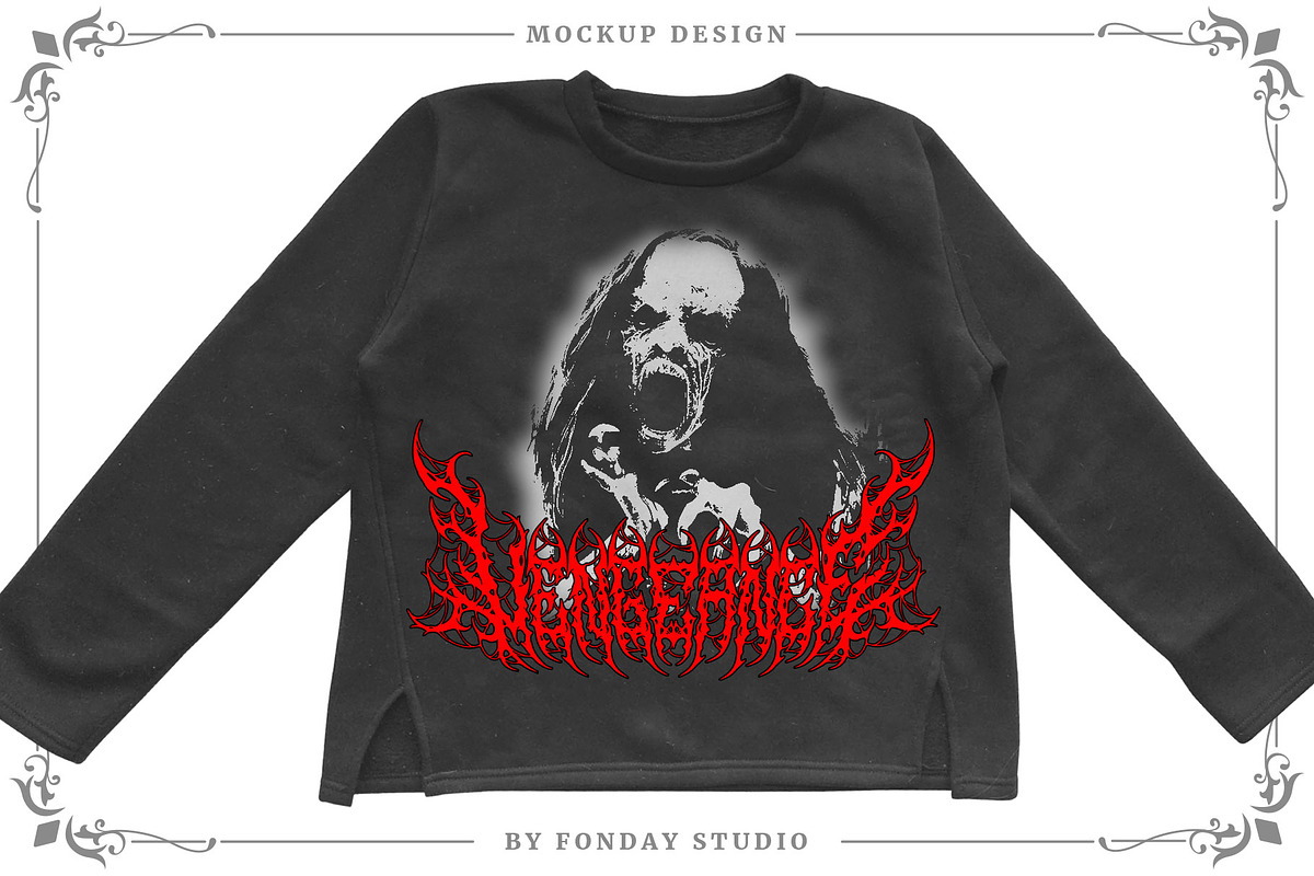 Cursed Obscure Death Metal Font, a Blackletter Font by Fonday Studio (Photo 8 of 19)
