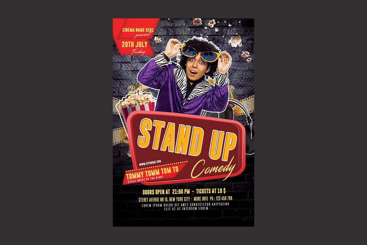 Stand Up Comedy Flyer, a Flyer Template by DSGraphicDesign