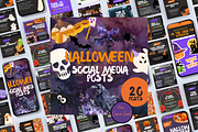 HALLOWEEN SPOOKY SOCIAL MEDIA POSTS, a Social Media Template by Daring Digies (Thumbnail 1 of 7)