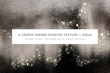 Smoke Ombre + Gold Paint Backgrounds