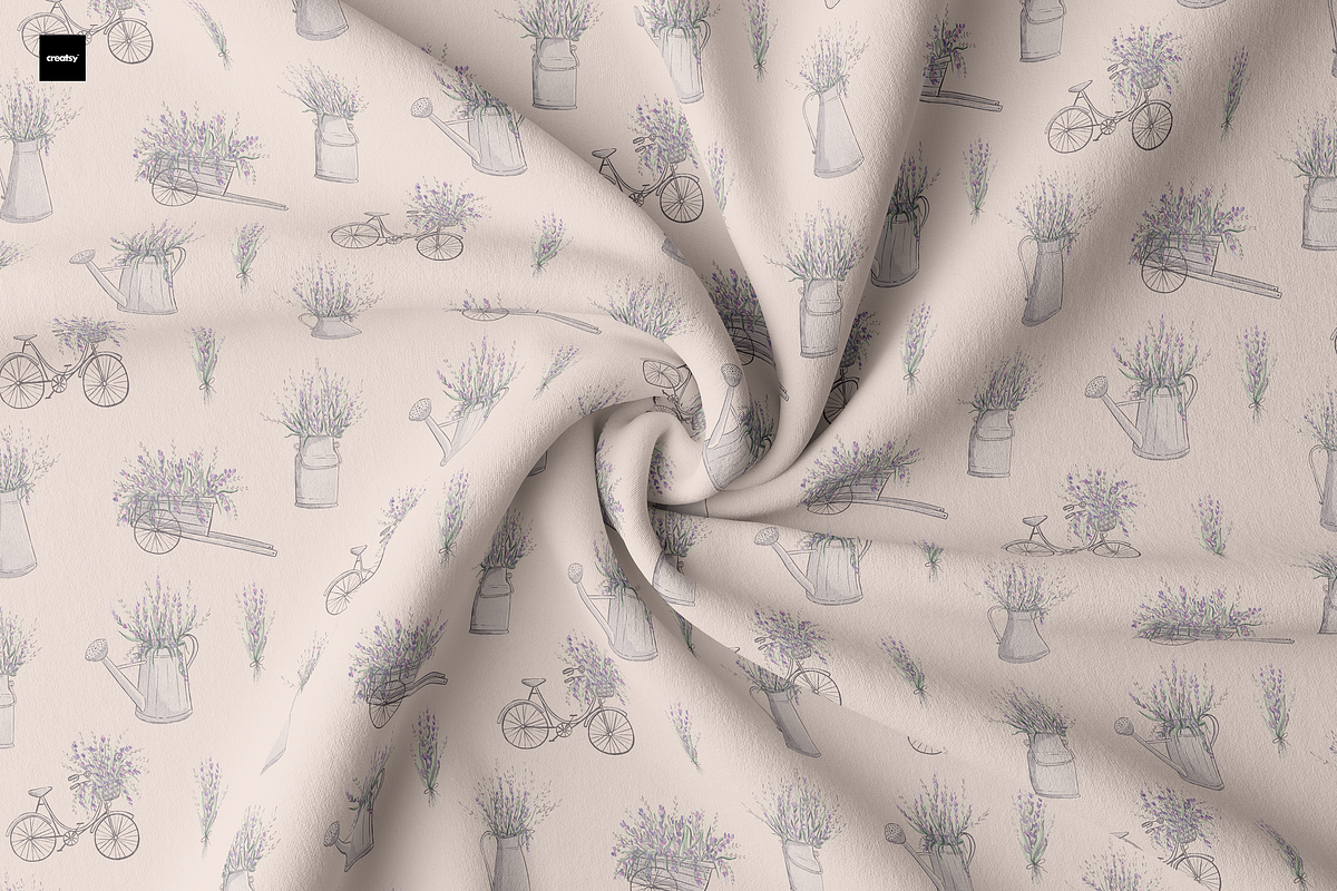 Watercolor Lavender Pattern, a Pattern Graphic by Lady Bruniere Design (Photo 11 of 14)