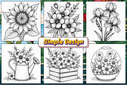 Flowers Adult Coloring Book, a Decorative Illustration by Design Station (Thumbnail 3 of 4)