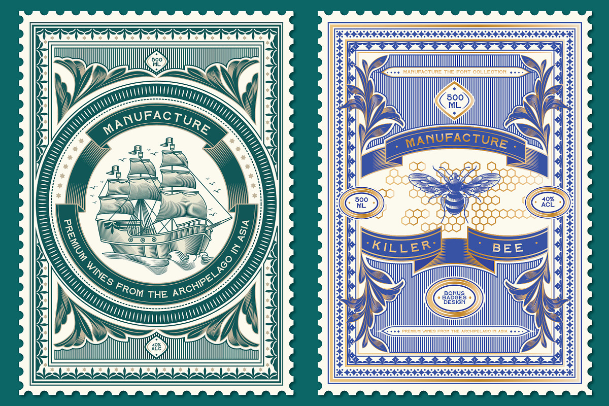 manufacture font collection, a Font by Tegh co. (Photo 7 of 13)
