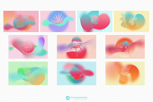 Tropical Grainy Gradient Backgrounds