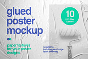 Glued Poster Mockup Collection, a Poster Template by MDG (Thumbnail 1 of 7)