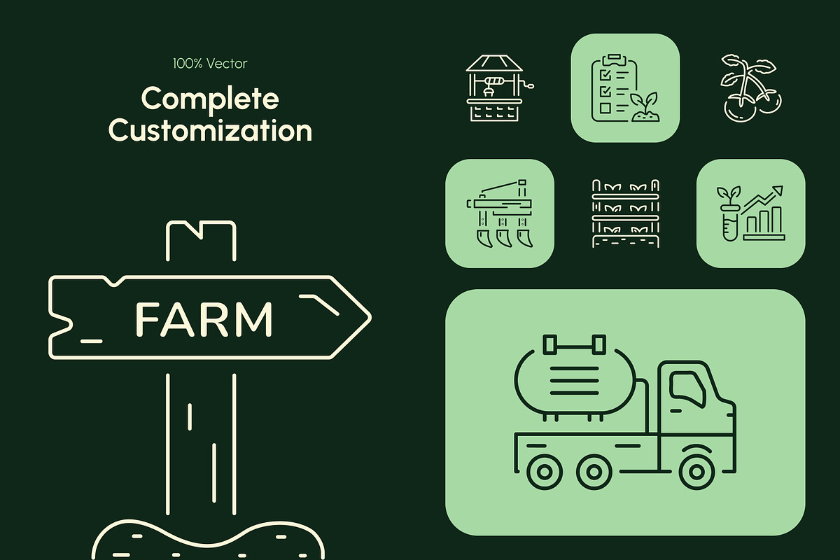 Farm and Agriculture Icon Collection, an Outline Icon by Prosymbols (Photo 5 of 8)