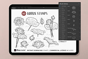 Lotus Flower Procreate Brush Stamps, a Brush Add-On by MadliArt (Thumbnail 3 of 5)