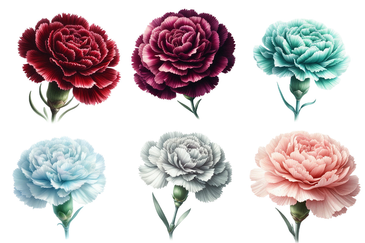 Whimsical anyelier flower spring Cl, an Illustration by Designworld (Photo 4 of 4)
