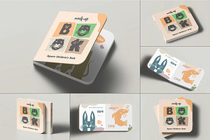 Square Children's Book Mockup, a Books & Magazine Mockup by DesignRushMarket
