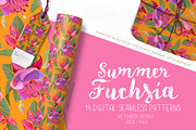 Summer Fuchsia Seamless Pattern Set, a Pattern Graphic by Sketchbook Designs (Thumbnail 3 of 10)