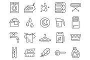Laundry line set icons, an Outline Icon by ElineDesign (Thumbnail 1 of 3)