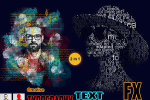 Creative Typography Text Portrait FX, an Action Add-On by Studio Retouch
