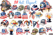 Hat 4th of July Clipart PNG Bundle, an Illustration by DreamCafeArt (Thumbnail 1 of 7)