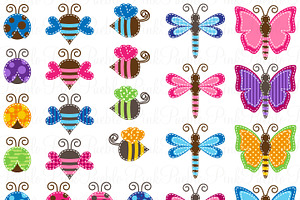 Patchwork Bugs Clipart & Vectors