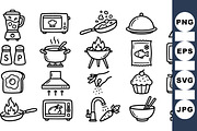 Hand Drawn Cooking Icon Set, an Illustration by designvectx (Thumbnail 1 of 3)