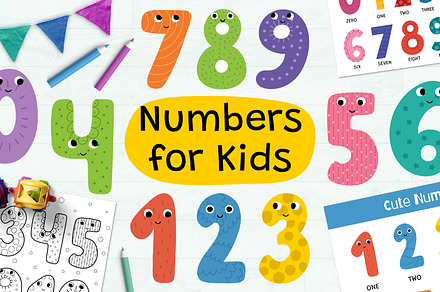 Numbers for Kids Clipart, an Education Illustration by Gulnara Sabirova