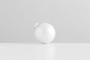 White matte Christmas ball, a Holiday Photo by Shablon
