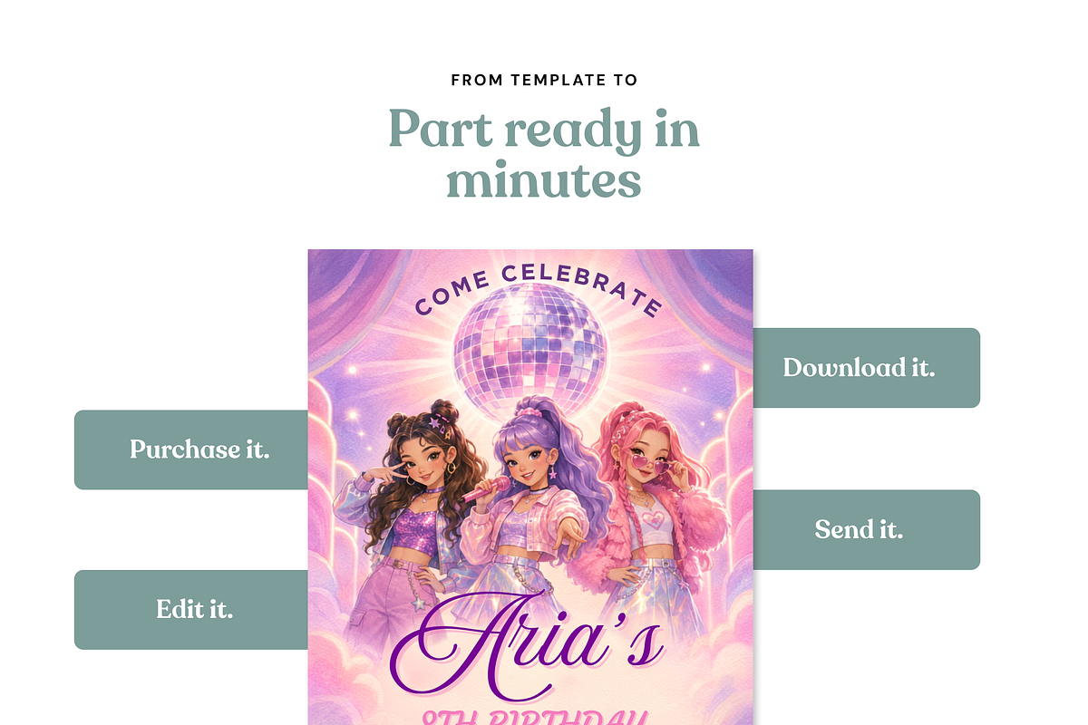 Kpop Birthday Invitation, an Invitation Template by heynomi (Photo 17 of 19)