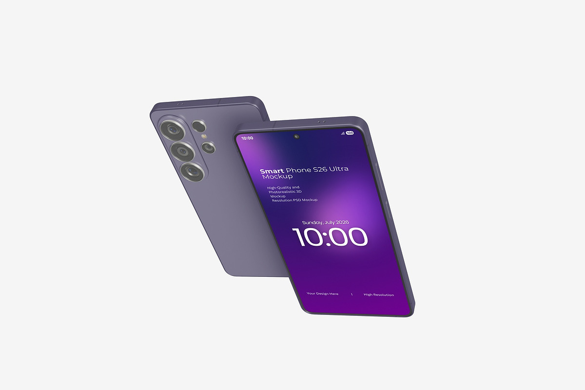 Samsung S26 Ultra Mockup Set 4, an Android Mockup by DSNA Mockup (Photo 4 of 9)