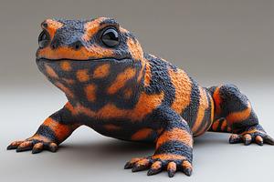 Colorful toad with striking orange a, a Photo by Tanuart