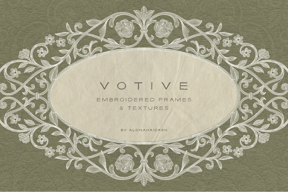 Votive Embroidered Frames & Textures, a Texture Graphic by alonahaidash (Photo 1 of 20)