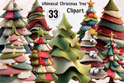 Whimsical Christmas Tree  Clipart Bu, an Illustration by SVGArt (Thumbnail 1 of 8)