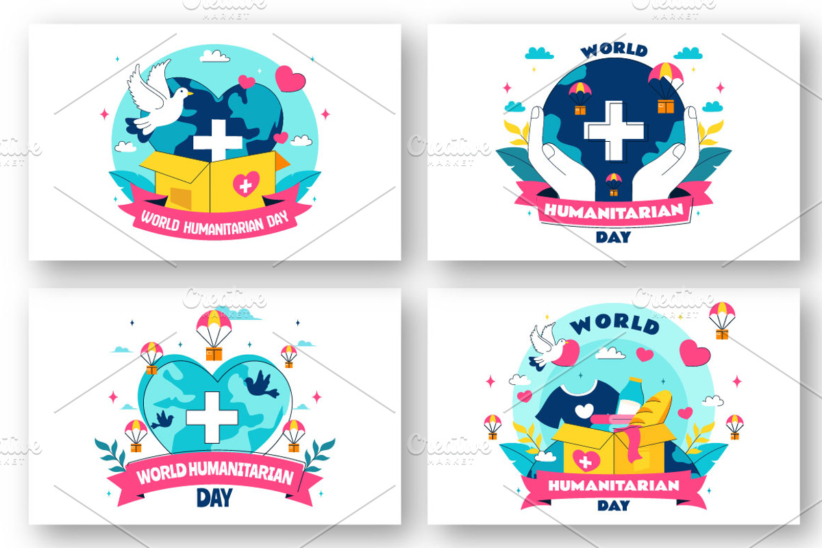 10 World Humanitarian Day Vector, a Person Illustration by denayunebgt (Photo 2 of 4)