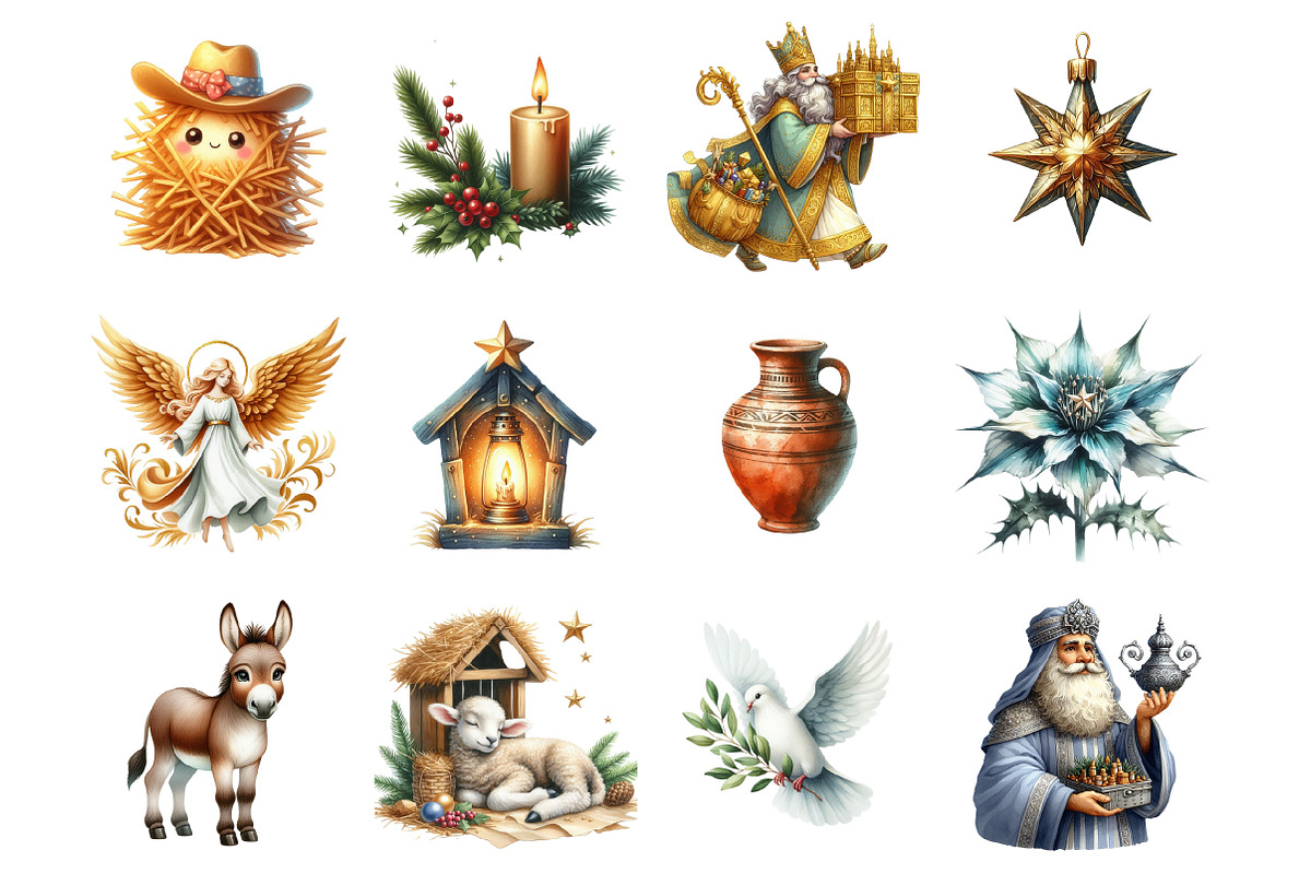 Christmas Nativity Clipart, an Illustration by Design Market (Photo 3 of 3)