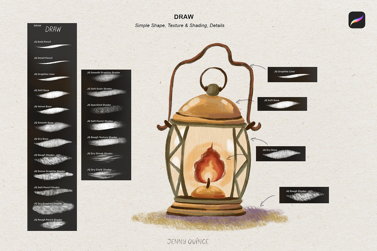 Procreate Brushes - Graphic Studio, a Brush Add-On by Jenny Quince (Photo 4 of 14)