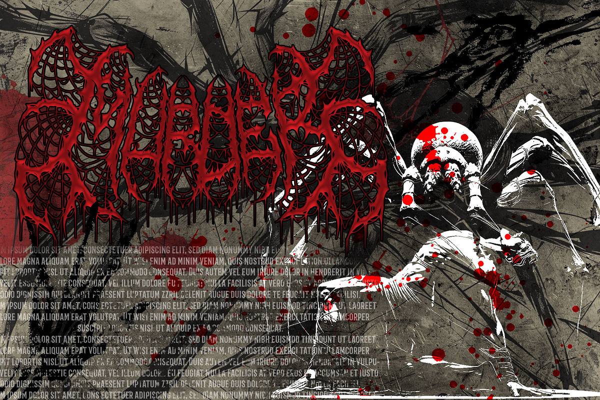 Cobweb Death Metal Font, a Blackletter Font by Fonday Studio (Photo 10 of 12)
