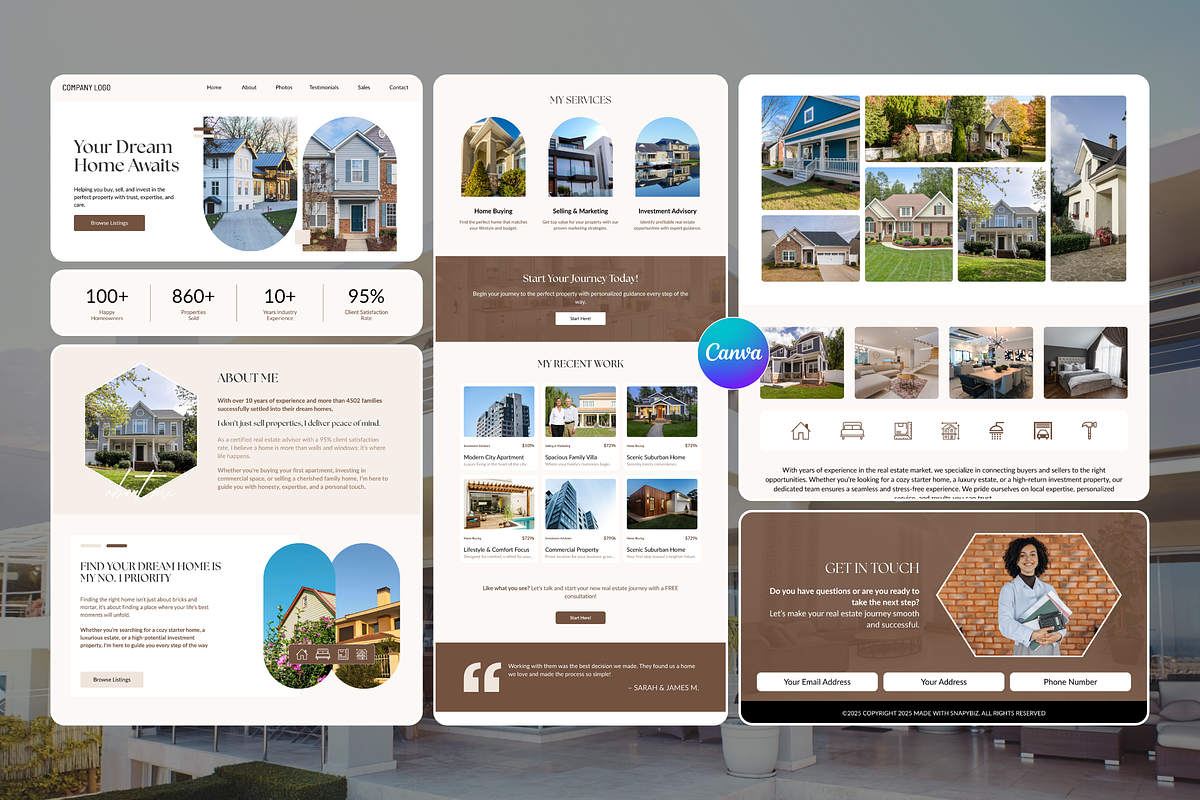 Real Estate Website Canva Templates, a Landing Page Template by Snapybiz (Photo 11 of 11)