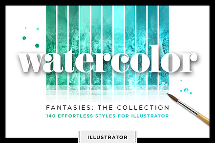 Watercolor Glitter Styles Vector Ai
