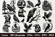 Crow SVG File. Raven Clipart PNG, an Animal Illustration by DENIDigitalArtSudio (Thumbnail 1 of 8)