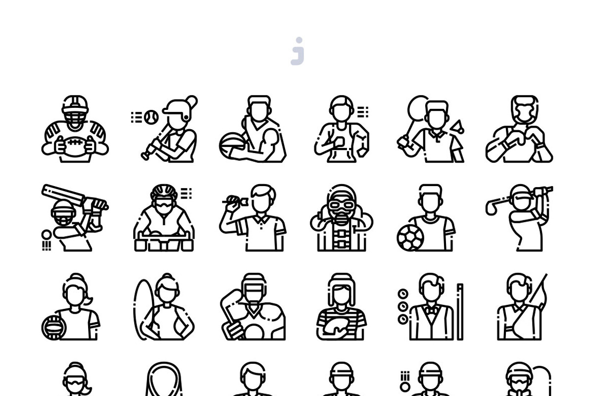 30 Sport Avatar Icon set, an Outline Icon by Just Icon (Photo 3 of 3)