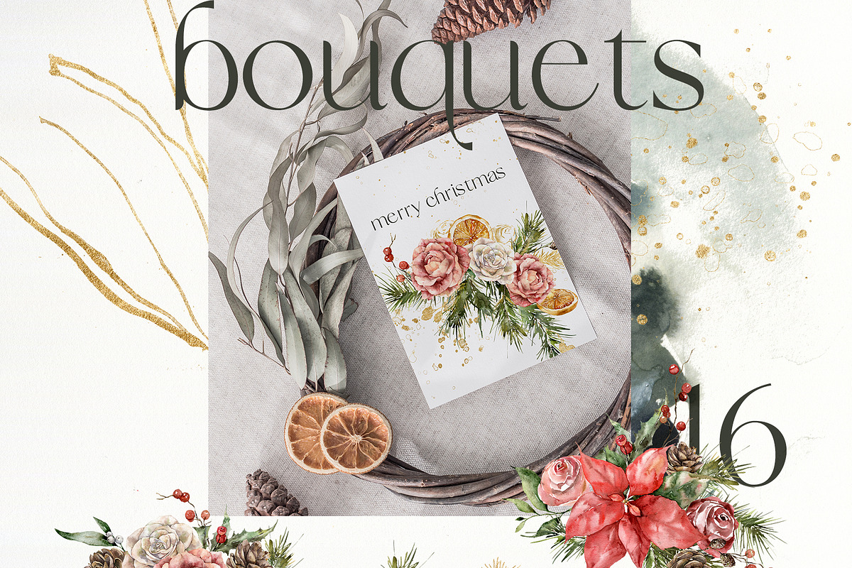 Christmas bundle: textures & flowers, a Texture Illustration by Yuliya Derbisheva (Photo 28 of 33)