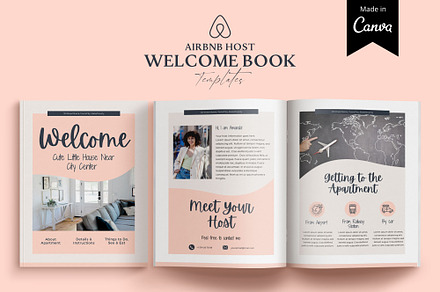 Airbnb Guest book Canva template