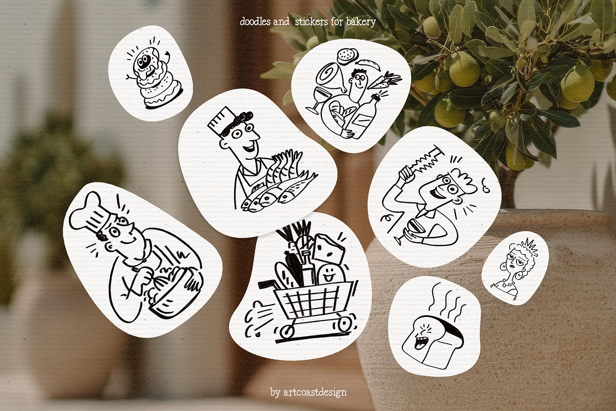 Handdrawn Cafe Stickers, an Emoji Icon by nadispasibenko (Photo 4 of 9)