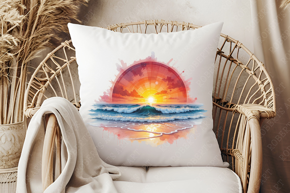 Summer Scenery Watercolor Cliparts, an Illustration by RobertsArt (Photo 4 of 8)