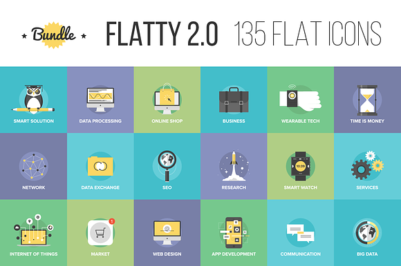 Bundle of Flatty Icons 2.0 preview 3