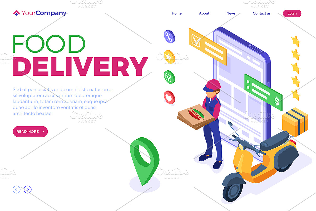 Online Internet Shopping Delivery, a Food Illustration by TAlex (Photo 2 of 6)