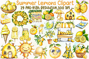 Summer Lemons Clipart, an Illustration by Sublimation Artist (Thumbnail 1 of 6)