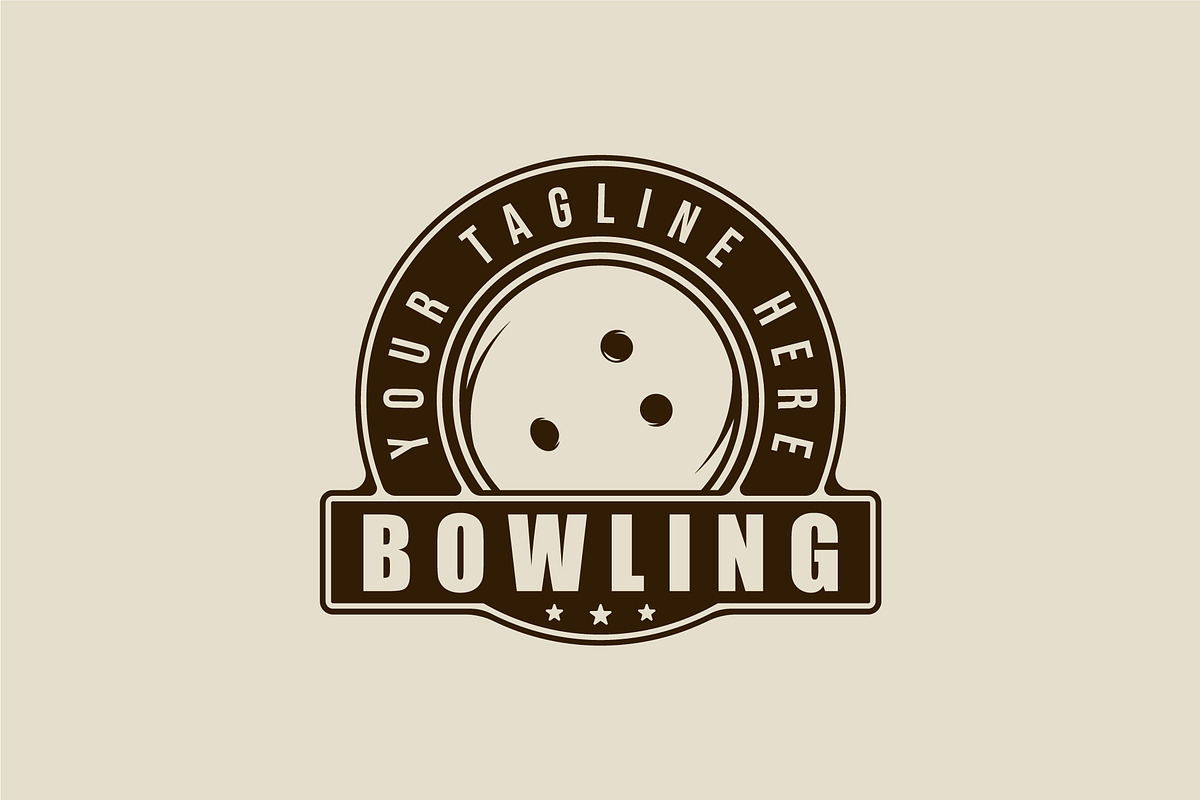 bowling sport emblem logo vintage, a Branding & Logo Template by zyxroun shop