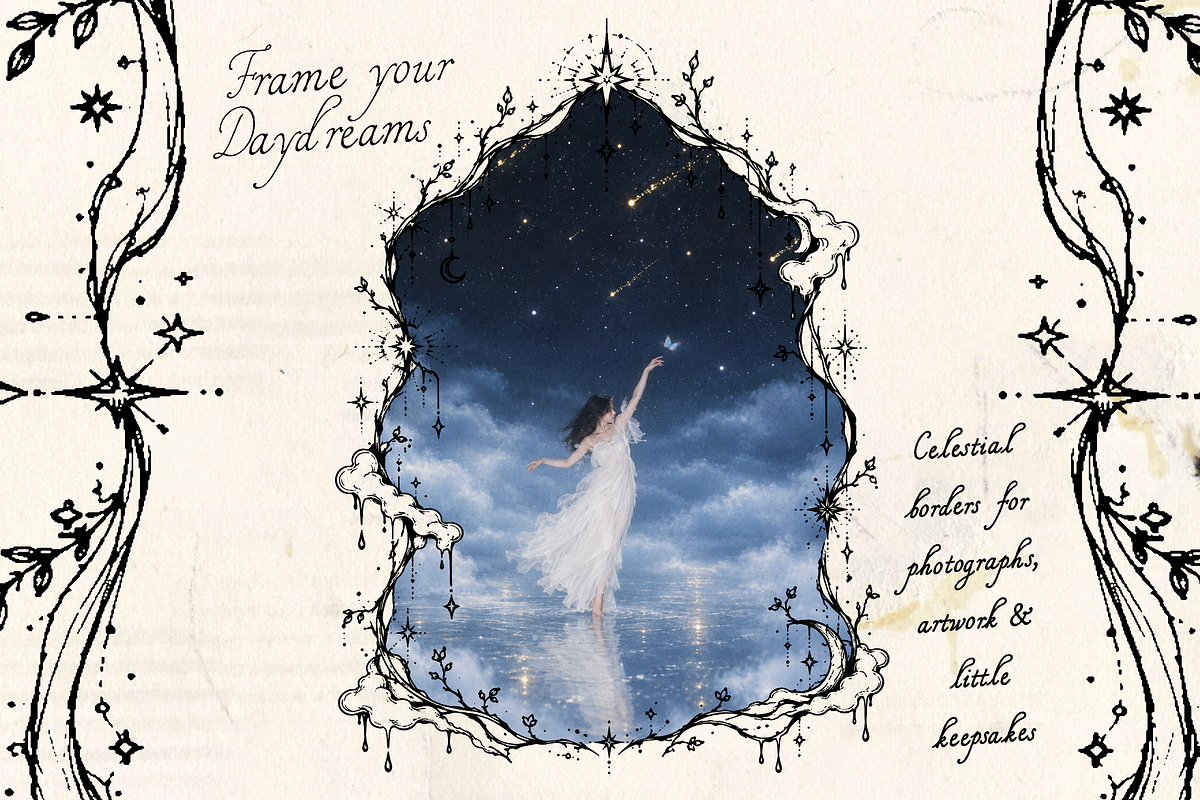 Whimsy Celestial Borders, an Object Graphic by Lilithcollageart (Photo 5 of 8)